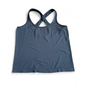 ATHLETA Tank - Black Perforated Crossback Workout Top - Size S